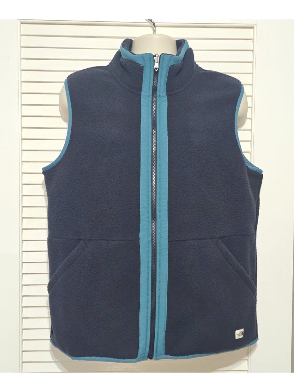 The North Face Men's Navy Teal Carbondale Fleece Full Zip Vest Size Large 2898